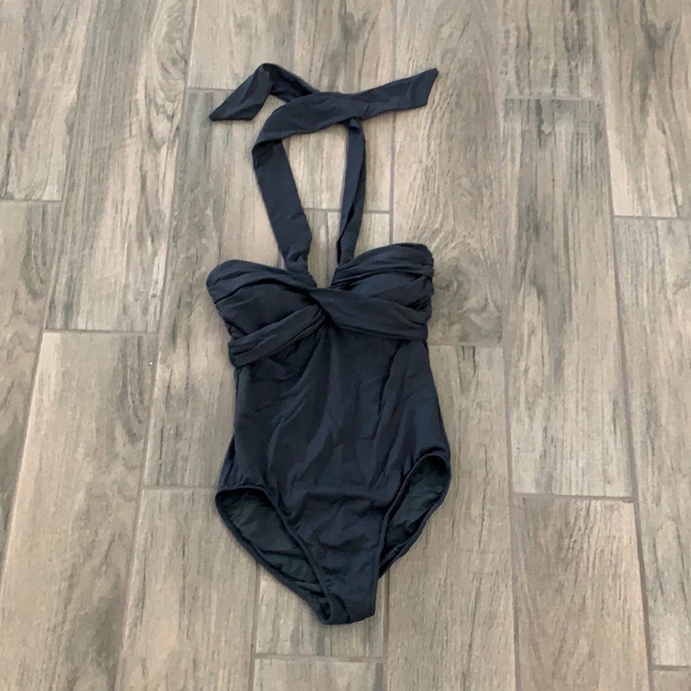 Seafolly Abstract Printed Bandeau One-Piece Swimsuit - Black - View #6